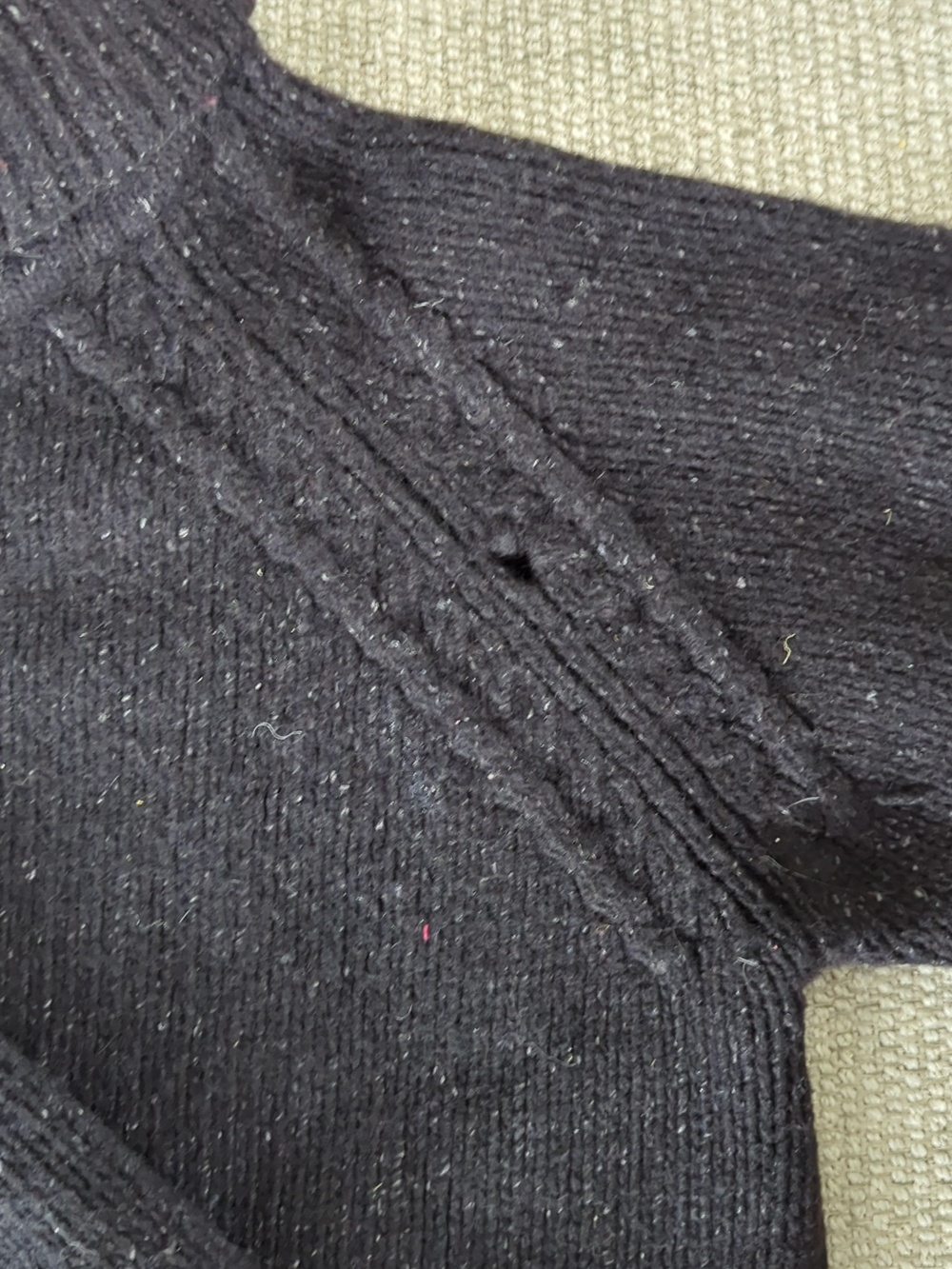 Silk Lambswool Vintage Gap Turtleneck Sweater Heavy Black Natural Fiber - Picture 3 of 6